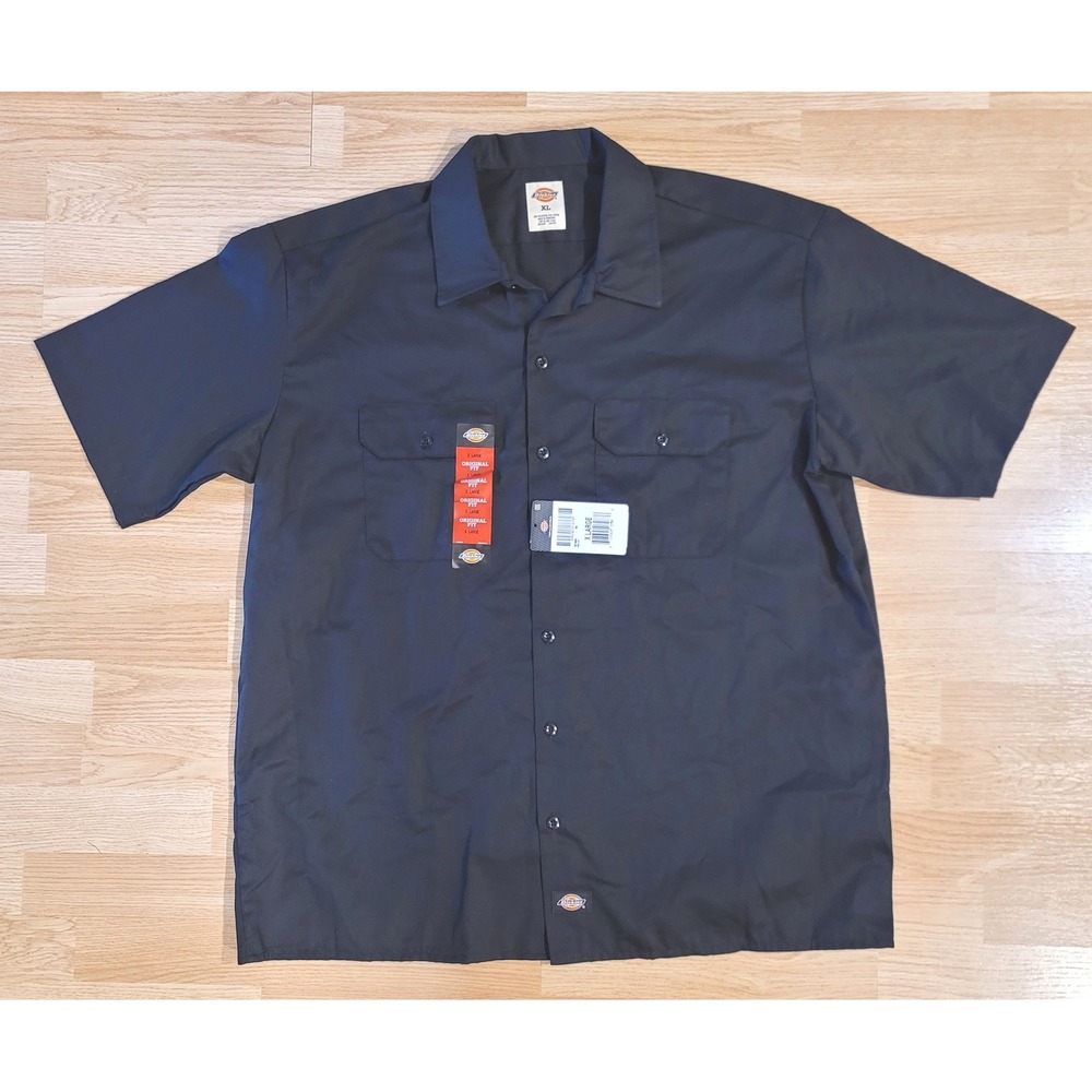 Dickies Mens XL Black Short Sleeve Work Shirt Original Fit NWT 1574BK